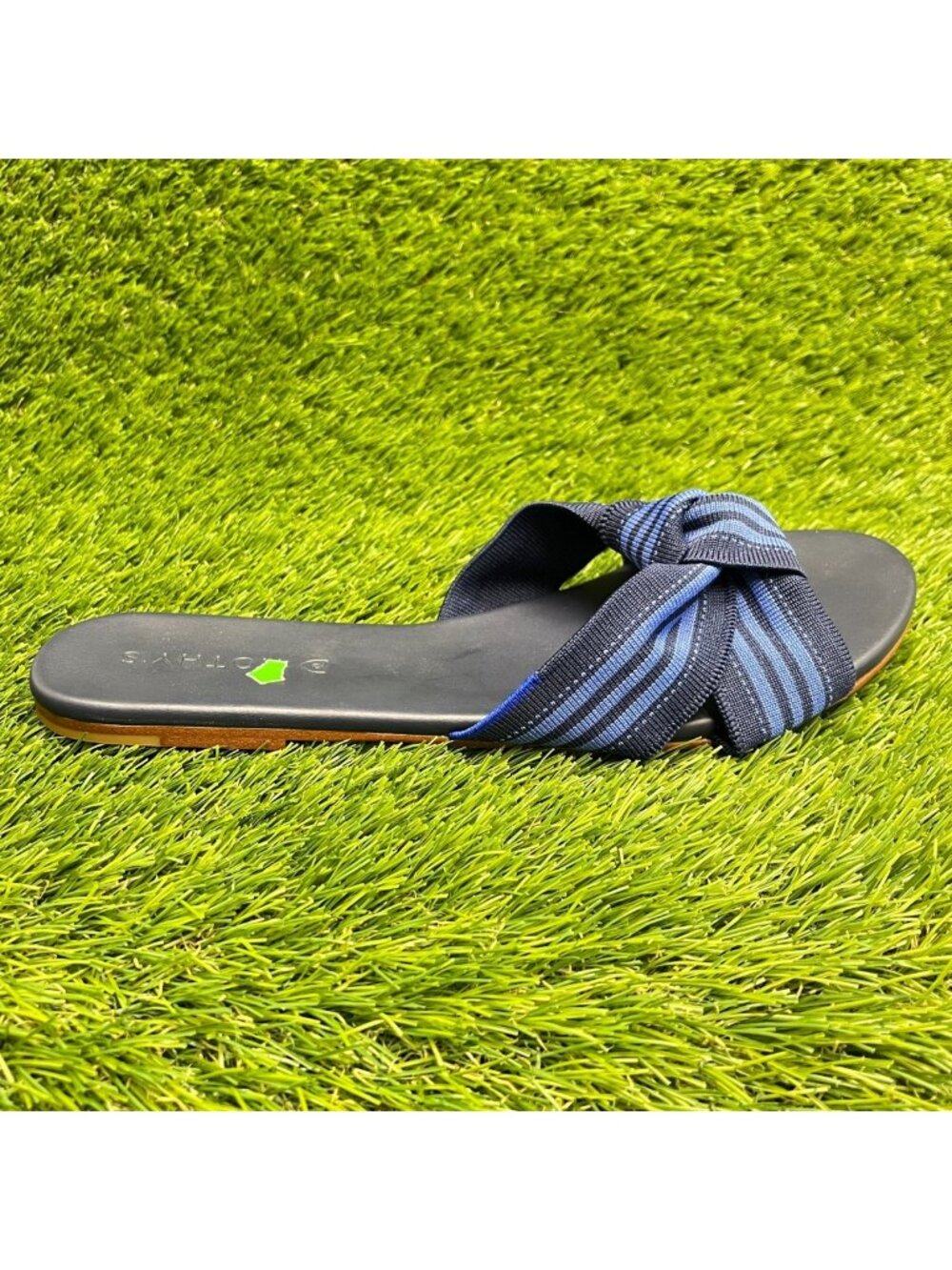 Rothy's The Knot Womens Size 9.5 Blue Beach Casual Slip On Flats Slide Sandals